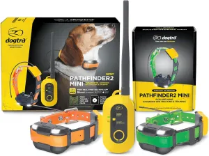 Dogtra 2 Dog Pathfinder 2 Mini GPS Dog Tracker e Collar with Pathfinder 2 Mini Green Add on Receiver LED Light No Monthly fees Free App Waterproof Smartwatch Control Long Range Smartphone Required