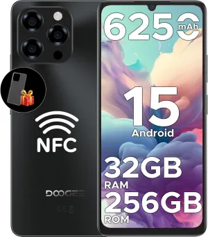 DOOGEE Note 58 Pro Android 15 Unlocked Cell Phone,32GB 256GB/2TB,6.75" HD  90Hz Android Phone,6250mAh Battery,16MP 8MP,4G Dual SIM Smartphone,Octa Core/Widevine L1/ GPS/NFC/Fingerprint/Face Unlock