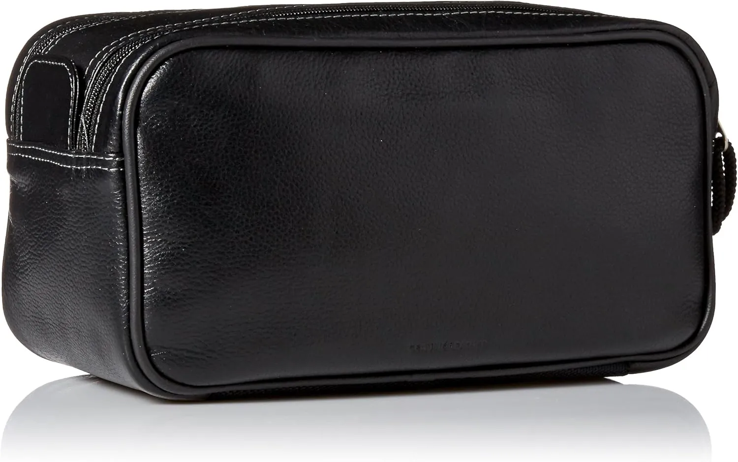 Dopp Men's Country Saddle Soft Sided Multi-Zip Travel Kit-Leather, Black