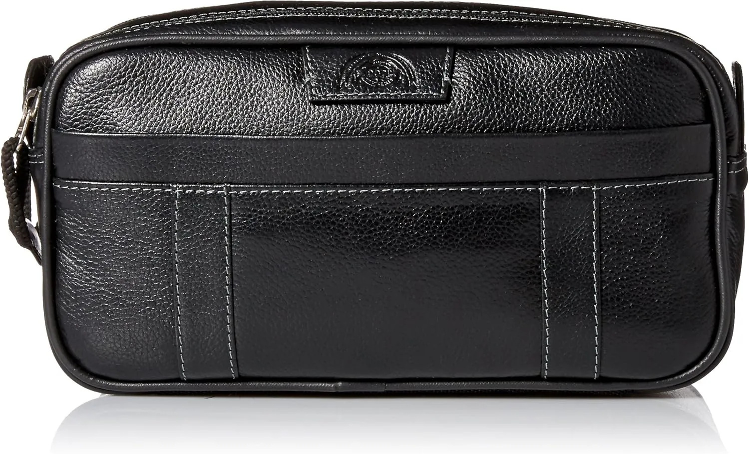 Dopp Men's Country Saddle Soft Sided Multi-Zip Travel Kit-Leather, Black