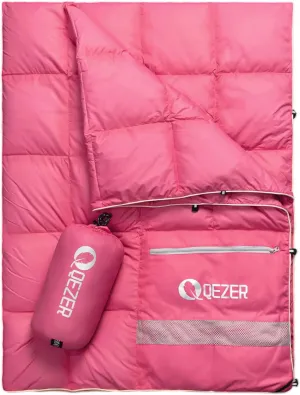 Down Camping Blanket Packable,600 Fill Power，Multi-Purpose Warm Camping Quilt for Outdoor Camping, Backpacking, and Hiking, 73x53 inches.