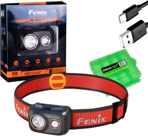 EdisonBright Fenix HL32R-T 800 Lumen spot/Flood Light Rechargeable (AAA Compatible) Lightweight headlamp, for Jogging/Camping Battery carring case