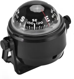 Electronic Adjustable Waterproof Ball Compass, Vehicle Compass, Black Night for The Precise Navigation of Boat Vehicles