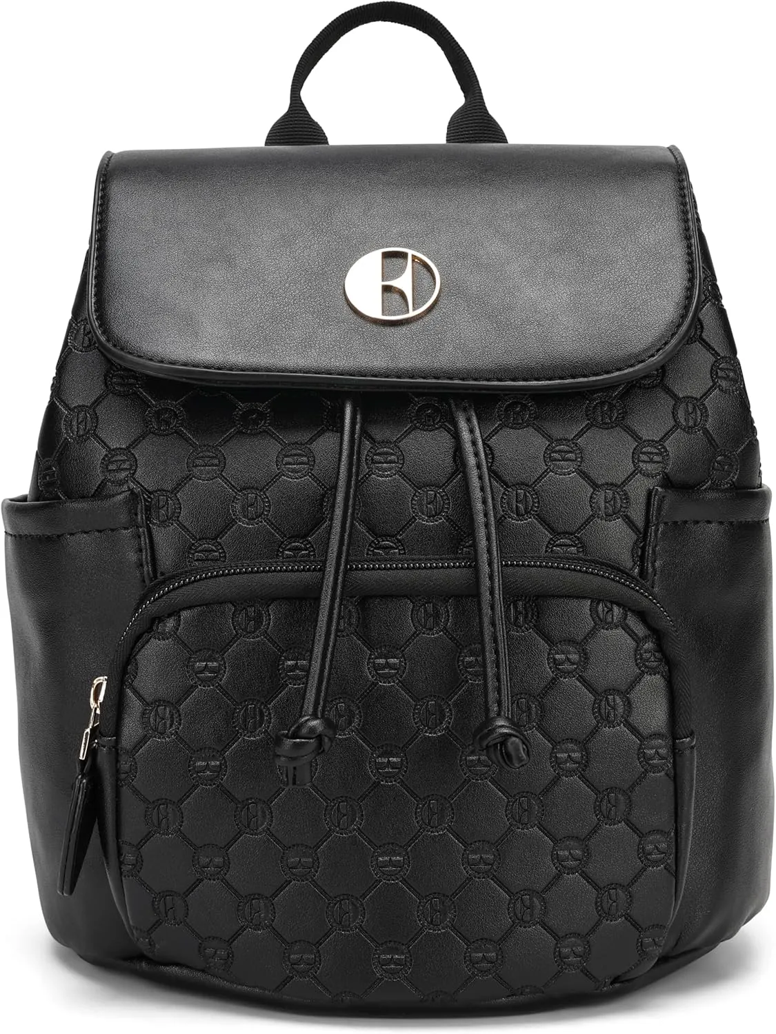 Elle Compass 10L Vegan Leather Monogram Mini Backpack | Black