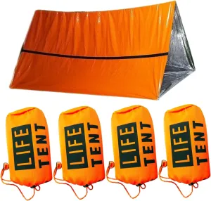 Emergency Tent 8x5x3ft Reflective Portable Survival Tent Waterproof Windproof Fireproof Lightweight Emergency Shelter for Camping, Hiking and Outdoor Activities