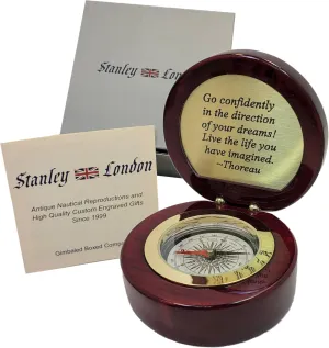 Engravable Executive Navigator Desk Compass in Luxurious Lacquered Piano Finish Case | Personalized Compass Gift Engraved with a Custom Message or Select from Pre-Engraved Plaques