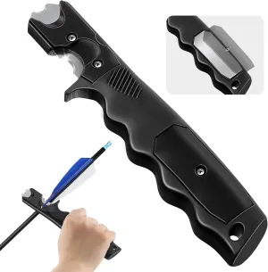 Enhon Fletching Removal Tool Dual Angle Arrow Fletching Tool for Precise Fletch & Glue Removal, Archery Tools with Stainless Steel Blade & Extra Replacement Blades for Arrow Maintenance & Repair