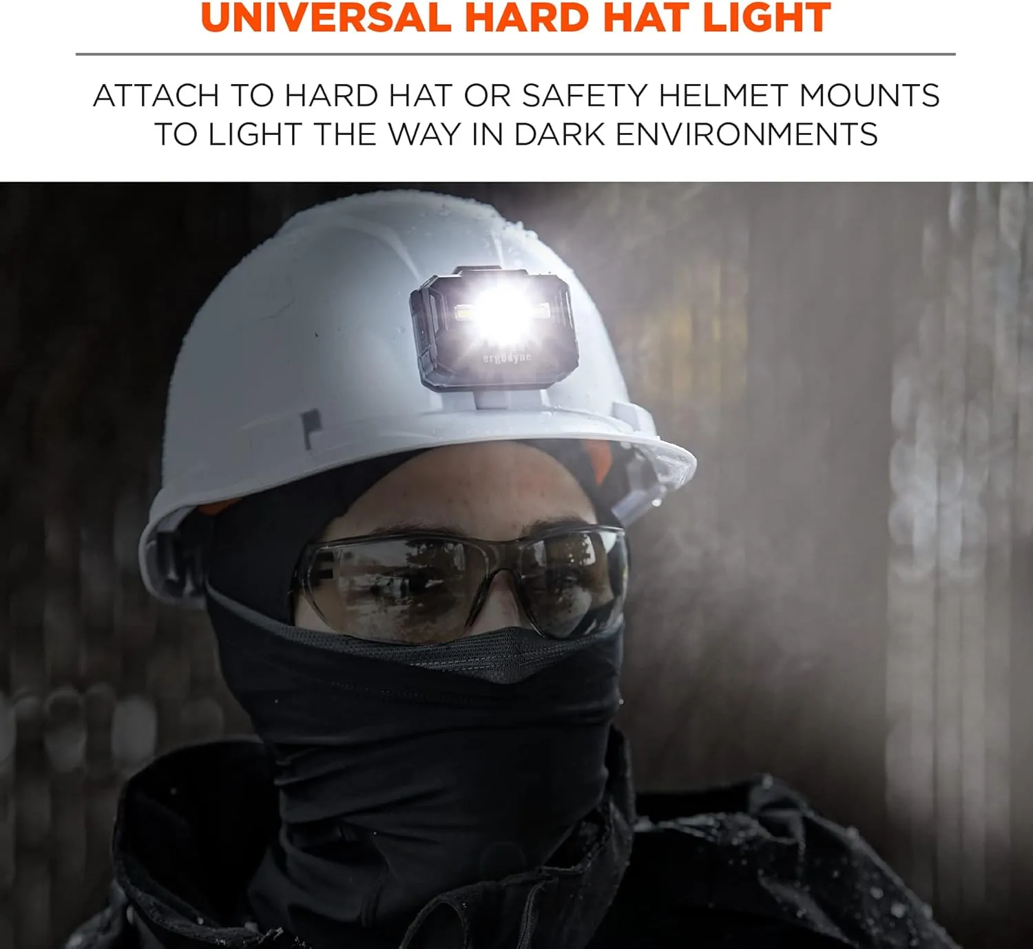 Ergodyne - 60197 Skullerz 8987 Rechargeable Universal Hard Hat LED Light, orange