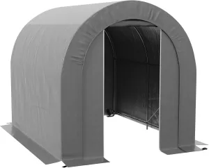ESPIDOO 6' x 8' Portable Garage Shelter: Heavy Duty Metal Frame Waterproof Outdoor Storage Tent for Motorcycles, Bikes & Garden Tools - Weatherproof Vehicle Cover with Reinforced Tension System