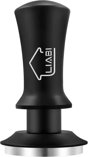 Espresso Coffee Tamper 58mm, Premium Barista Coffee Tamper Tool with Stainless Steel Flat Base Tamper 2 Springs Loaded Tamper for Espresso Machine Rancilio, Gaggia Bottomless Portafilter (Black)