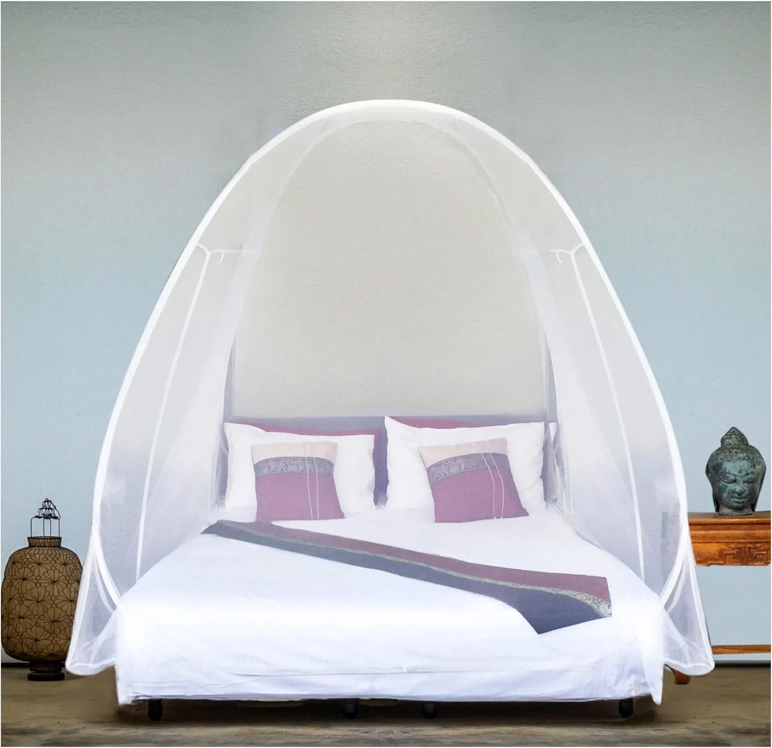 Even Naturals Luxury Mosquito Net Pop Up Tent, Large - for Twin to Queen Size Bed Tent - Mosquito Netting for Camping - Canopy Outdoor - Insect Screen - Ultralight, Folding Design