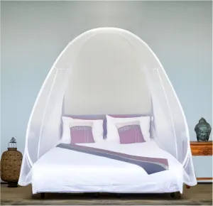 Even Naturals Luxury Mosquito Net Pop Up Tent, Large - for Twin to Queen Size Bed Tent - Mosquito Netting for Camping - Canopy Outdoor - Insect Screen - Ultralight, Folding Design