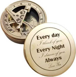 Every Day i Think of You Every Night i Dream of You Always Love You Personalised Gifts for Men with Engraved Gifts for Men, Birthday Gifts for Men/Boys, Son, Husband Motivational Compass