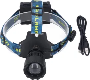 EVTSCAN Headlamp Rechargeable, 3000 High Lumen Bright Zoomable Headlight, 25W High Power LED for Outdoor Fishing Camping Running Cycling Emergency, IPX 67 Waterproof