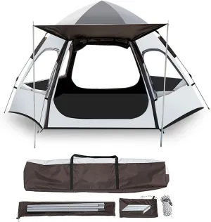 Family Camping Tent Large Waterproof Pop Up Tents 4/6 Person Room Cabin Tent Instant Setup with Sun Shade Automatic Aluminum Pole (Color : A)