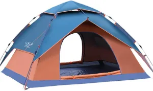 Family Tent 3-4 Person Sturdy Camping Tent Automatic Instant Pop Up Backpacking Tent Ultralight Waterproof for Camping Travel,Sunshade Mosquito Outdoor Tent