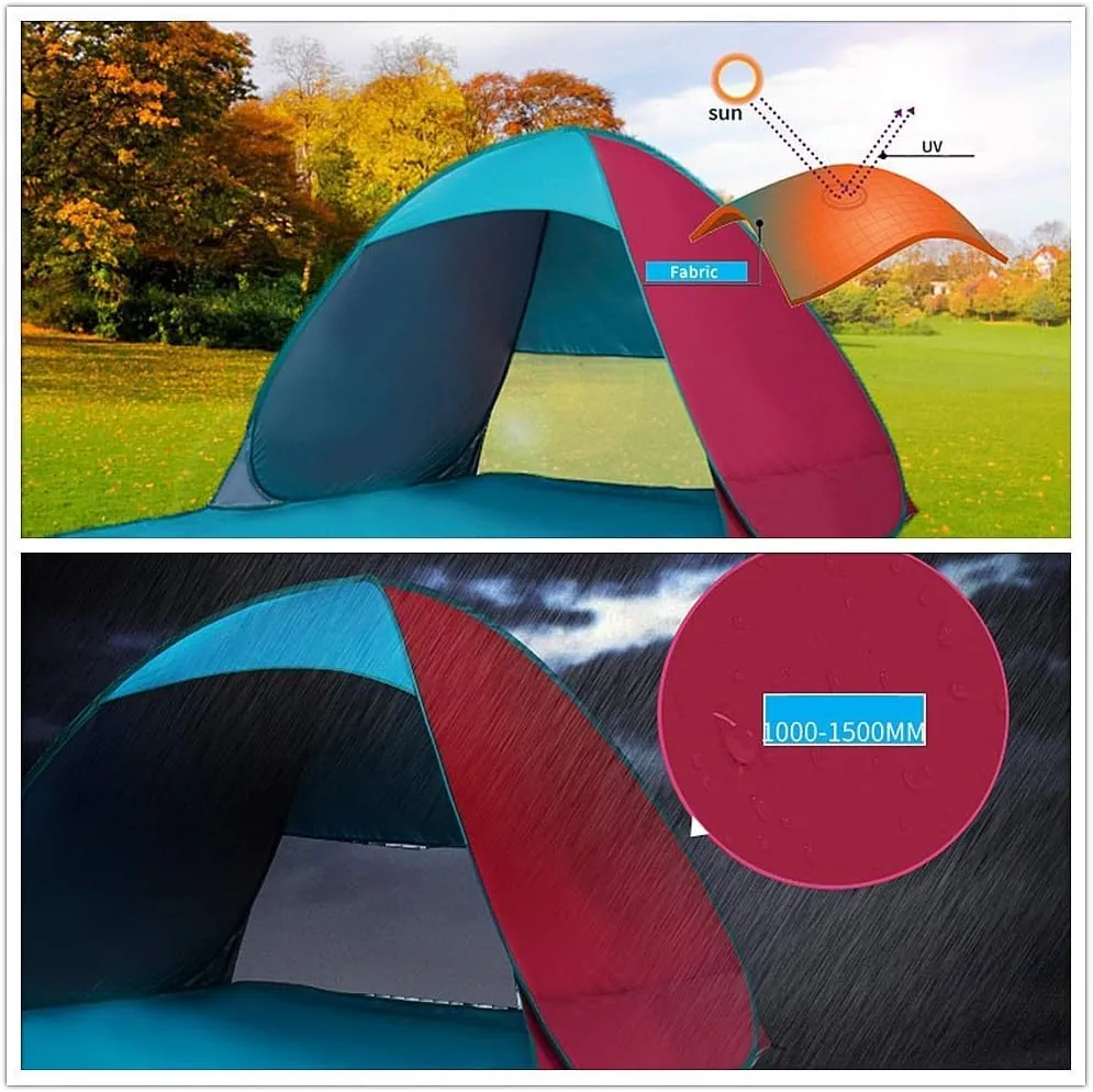Family Tent Camping Tent Portable Lightweight for 3 to 4 People Large Size Outdoor Tent (Pink 230 * 200 * 130cm) (Pink 230 * 200 * 130cm)