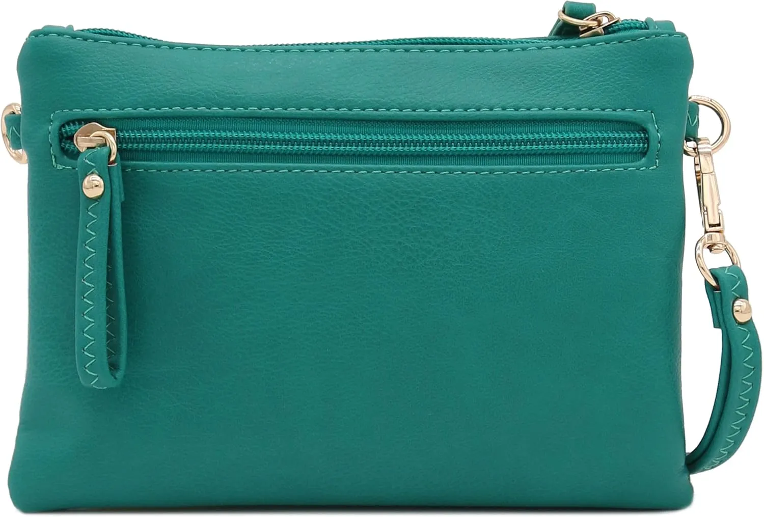 FashionPuzzle Multi Zipper Pocket Small Wristlet Crossbody Bag