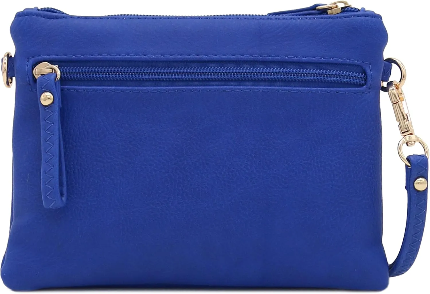 FashionPuzzle Multi Zipper Pocket Small Wristlet Crossbody Bag