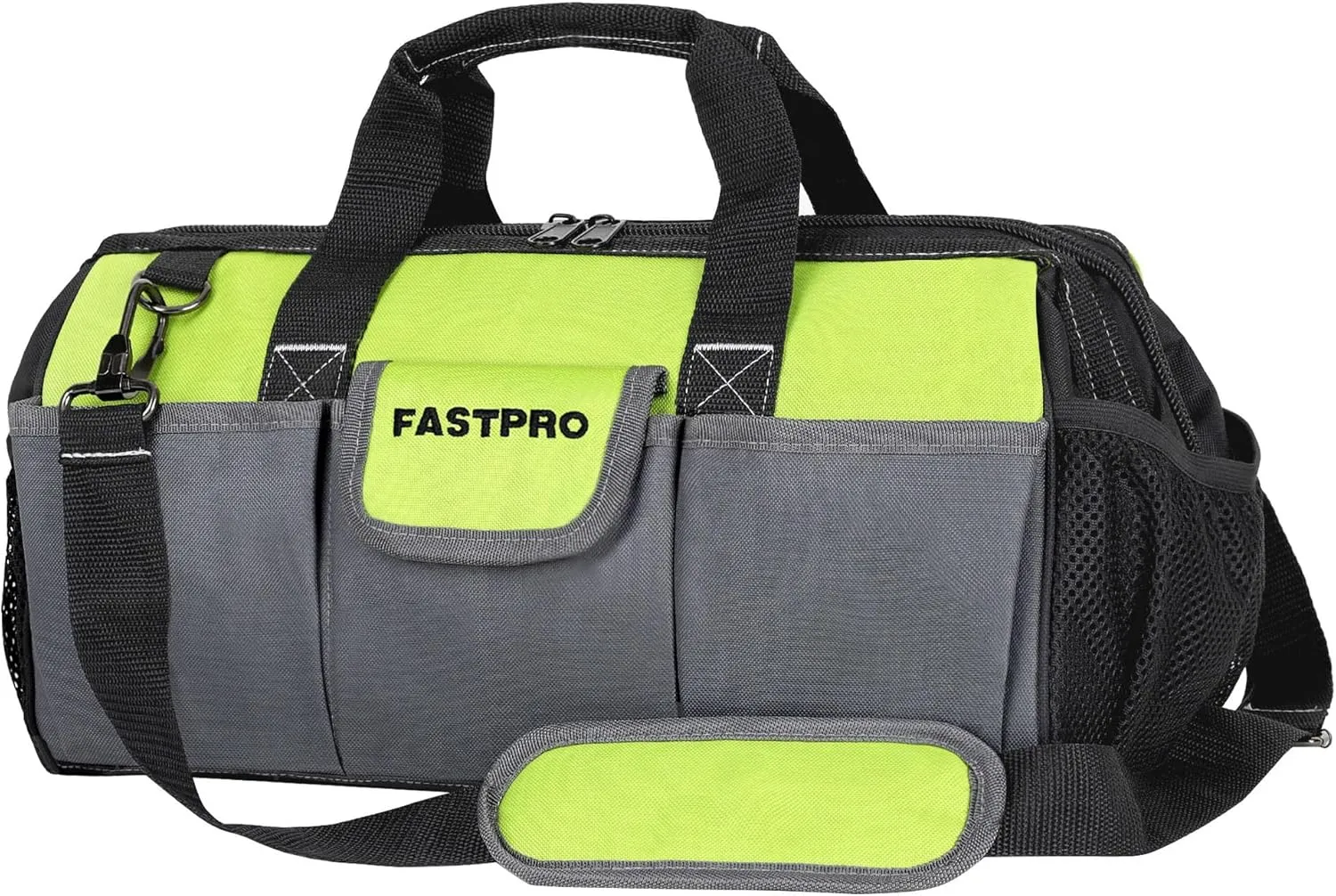 FASTPRO 16-inch Tool bag, Wide Mouth Tool Organizer with Large Capacity, Multi-pocket and Adjustable Shoulder Strap