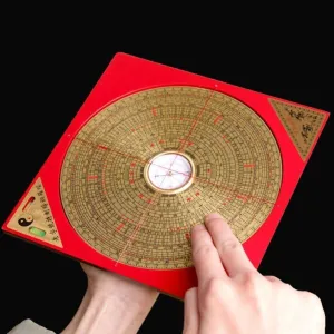 Feng Shui Decor,Feng Shui Compass Luo Pan Chinese Ancient Chinese Compass Traditional Handheld Compass Yin Yang Ba Gua Baguas for Good Luck Home Planning Decoration
