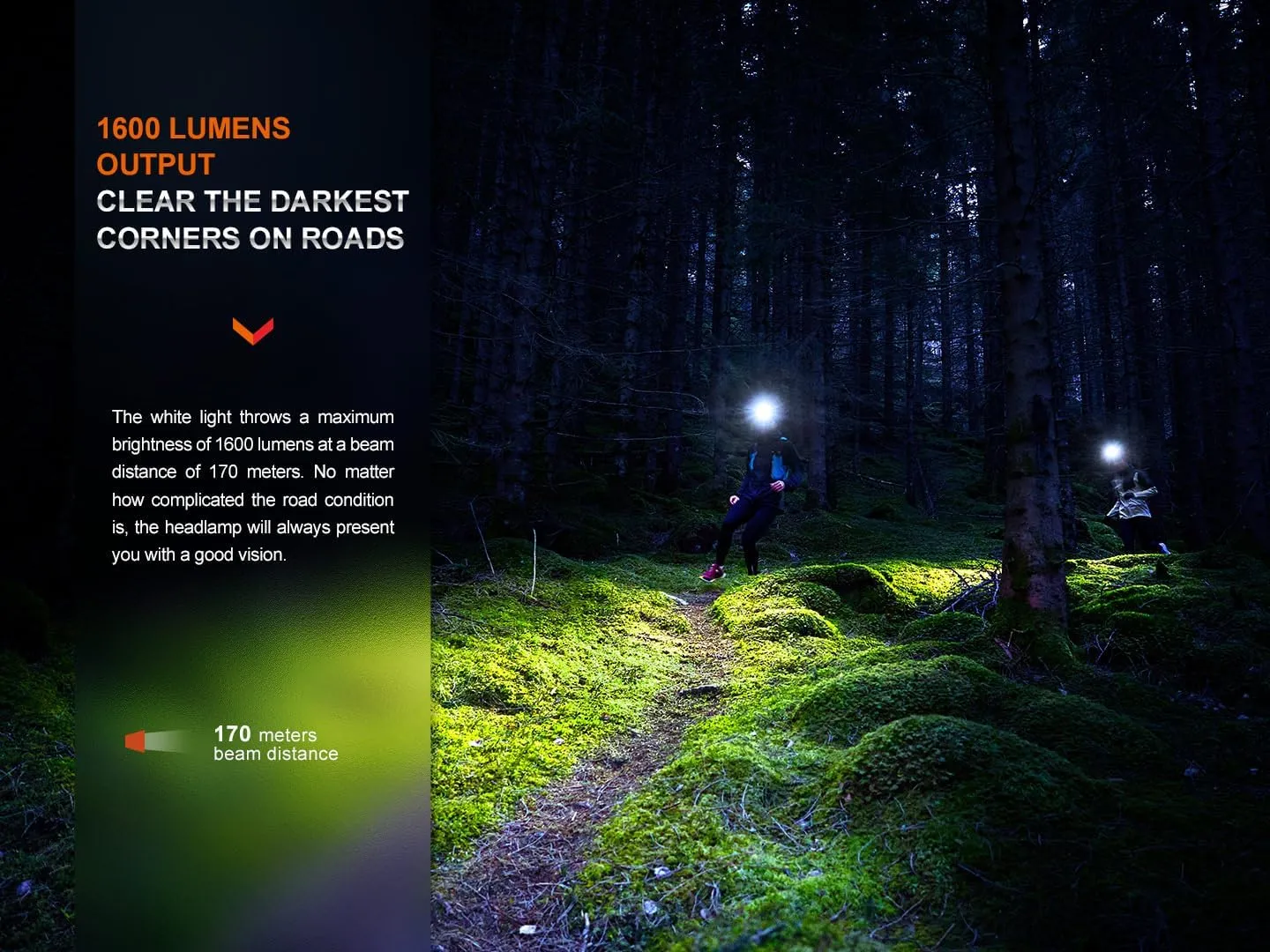 Fenix HM65R-T V2.0 Running Headlamp, 1600 Lumen White Light and Warm White Dual Beams, USB-C Rechargeable, Lightweight Long Runtime for Trail Running, with Organizer (Dark Purple)