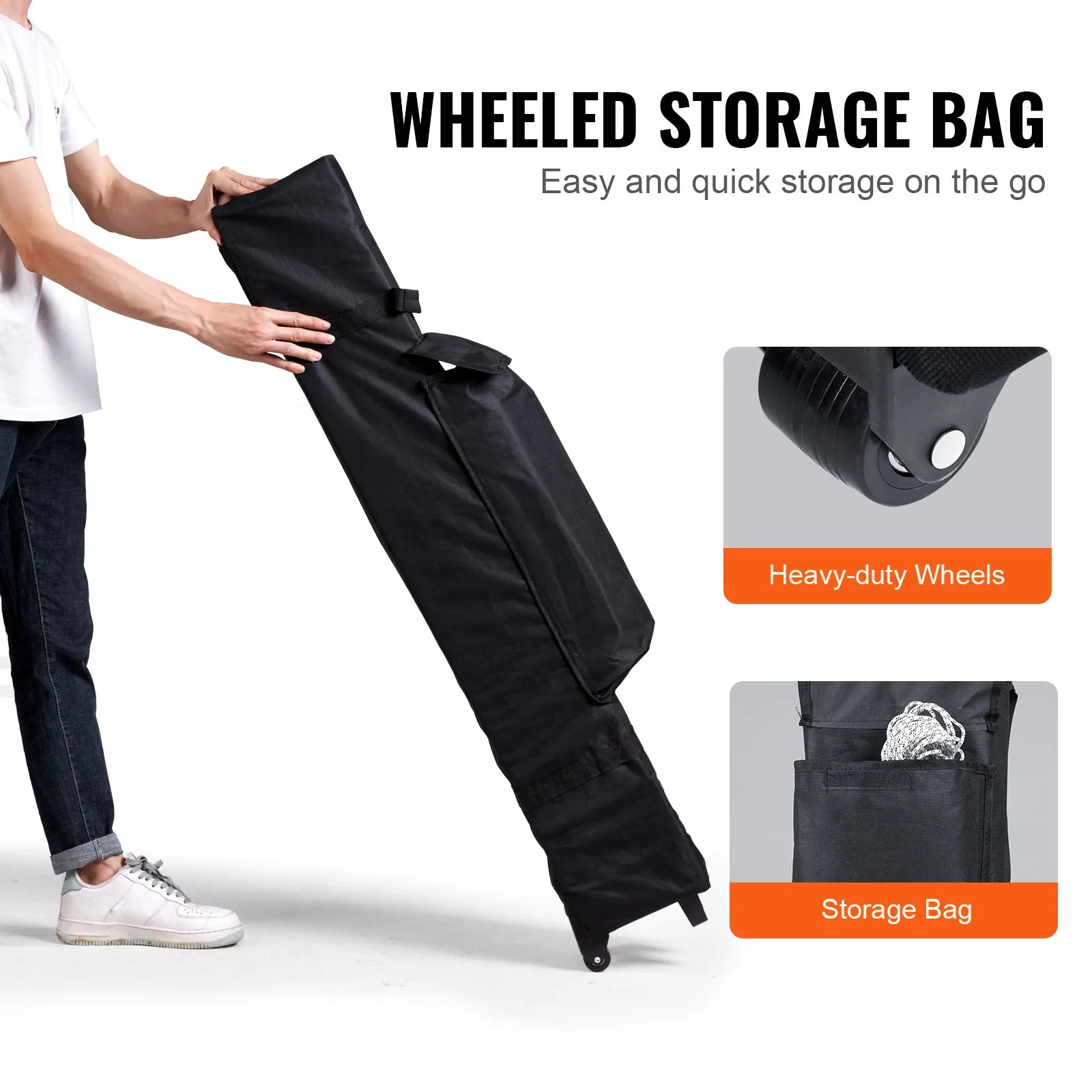 (FINAL PRICES ARE LOWER ON OUR SITE!) VEVOR Pop Up Canopy Tent, 10 x 10 ft, 250 D PU Silver Coated Tarp, with Portable Roller Bag and 4 Sandbags, Waterproof and Sun Shelter Gazebo for Outdoor Party, Camping, Commercial Events, Dark Gray