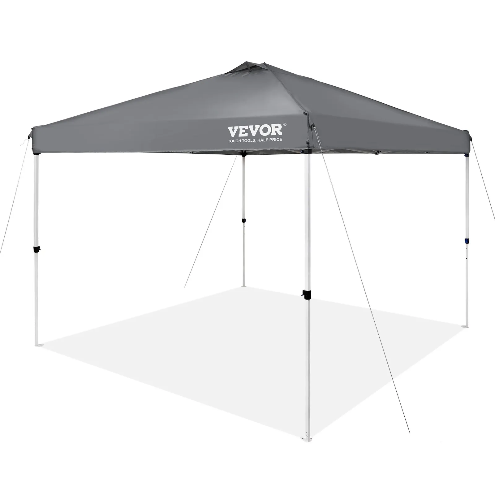 (FINAL PRICES ARE LOWER ON OUR SITE!) VEVOR Pop Up Canopy Tent, 10 x 10 ft, 250 D PU Silver Coated Tarp, with Portable Roller Bag and 4 Sandbags, Waterproof and Sun Shelter Gazebo for Outdoor Party, Camping, Commercial Events, Dark Gray