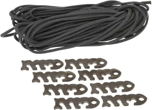 Fish Bone Knotless Rope Tie - Outdoor Guy Line Cord with Rope Tensioner - Lightweight Camping Tie Gear with Nylon Paracord - Aluminum, Stainless Steel and Titanium Rope Adjustor with Paracord 550lb