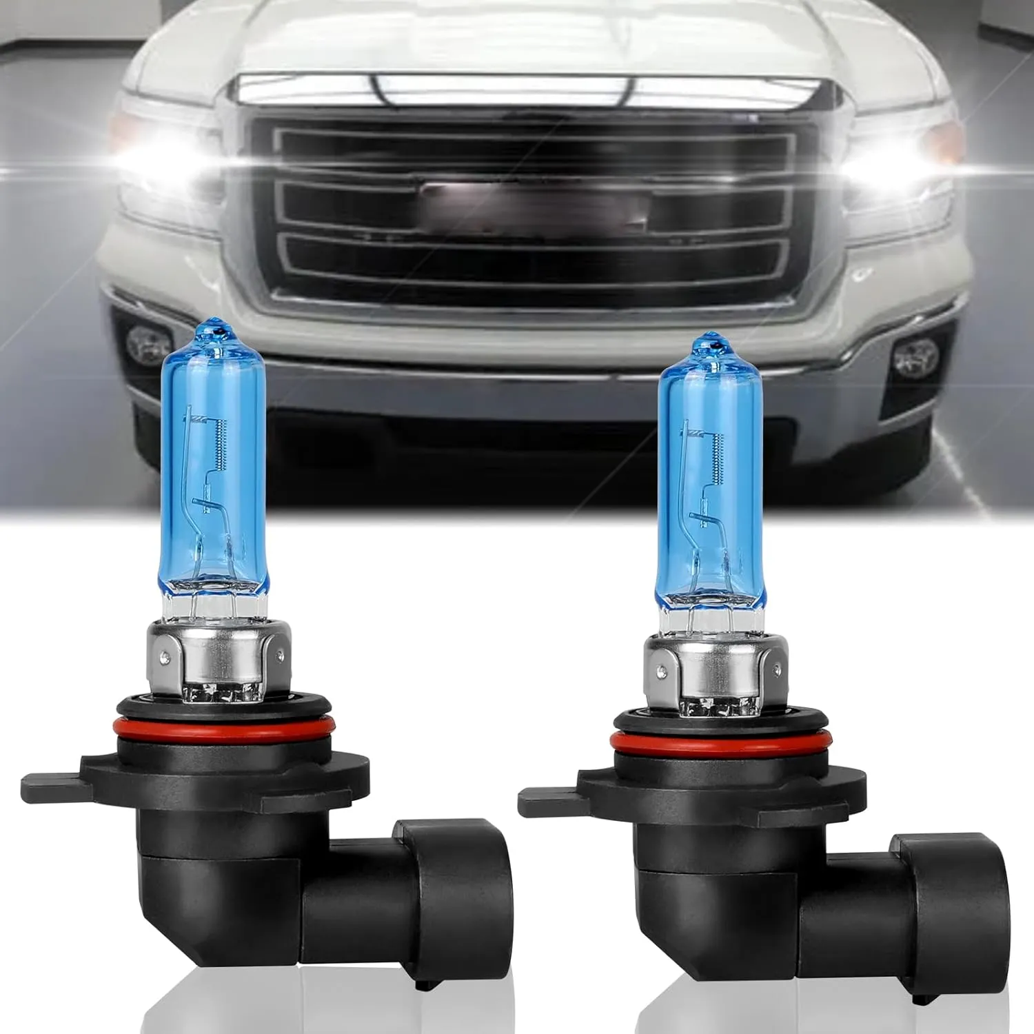 Fit for GMC Sierra 1500 2014-2015 High Performance Halogen Headlight Bulbs,9012 High Low Beam Headlamp Replacement Bulbs Kit, Plug and Play,Pack of 2 (GMC Sierra 1500 2014-2015)