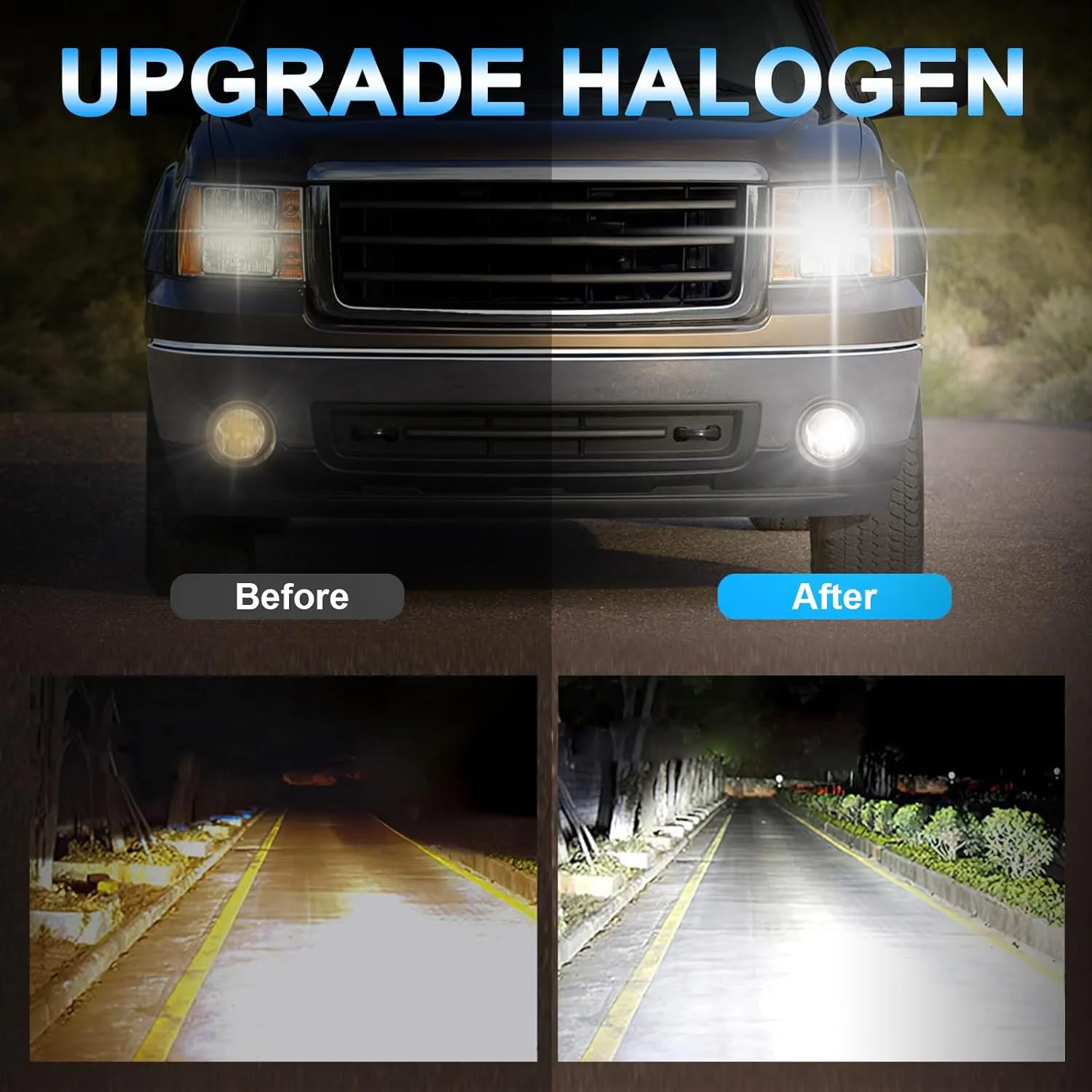 Fit for GMC Sierra 1500 2014-2015 High Performance Halogen Headlight Bulbs,9012 High Low Beam Headlamp Replacement Bulbs Kit, Plug and Play,Pack of 2 (GMC Sierra 1500 2014-2015)