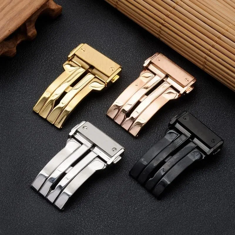 for Hublot Watch Strap 316L Stainless Steel Watch Buckle (Color : Rose Gold, Size : 24mm)