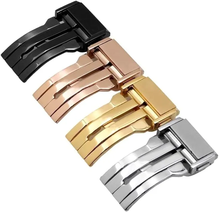 for Hublot Watch Strap 316L Stainless Steel Watch Buckle (Color : Rose Gold, Size : 24mm)