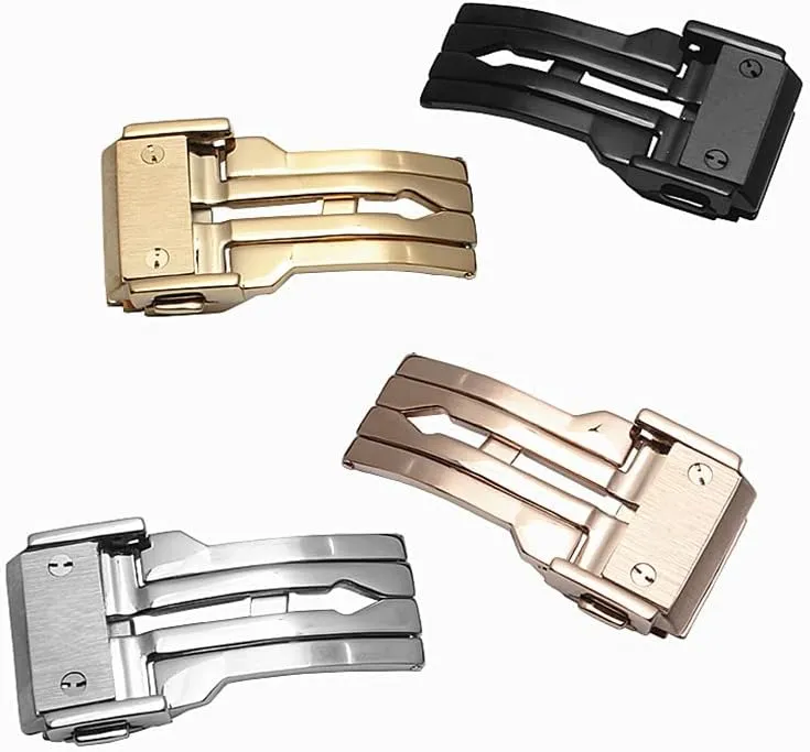for Hublot Watch Strap 316L Stainless Steel Watch Buckle (Color : Rose Gold, Size : 24mm)