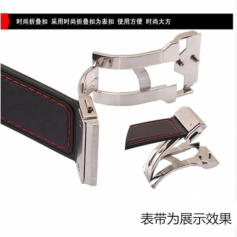 for Hublot Watch Strap 316L Stainless Steel Watch Buckle (Color : Rose Gold, Size : 24mm)