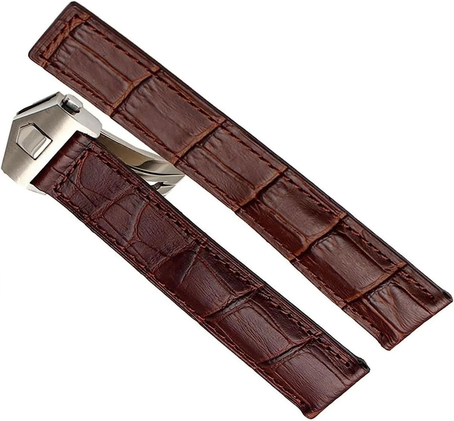 For TAG Heuer Genuine Leather Watch band Stitches Bracelet For Men Wrist strap With Folding Clasp