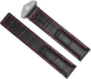 For TAG Heuer Genuine Leather Watch band Stitches Bracelet For Men Wrist strap With Folding Clasp