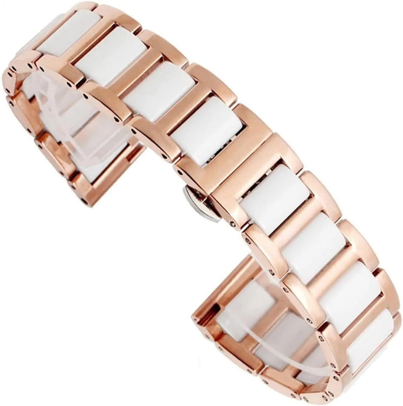 For Women Man Ceramic Bracelet Stainless Steel Combination watchband Strap Fashion Watch Band Wristwatch