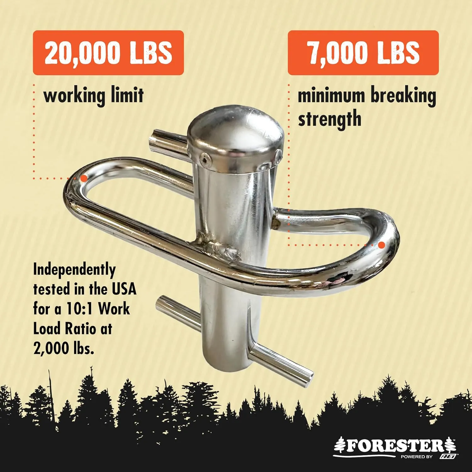 FORESTER Port-A-Wrap | Large Stainless Steel Portawrap for Tree Work | 7,000lb Breaking Strength | 10:1 Work Load Ratio at 2000lbs | Arborist Tree Rigging Equipment