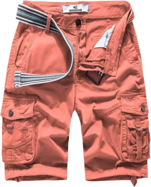 FOURSTEEDS Women's Cotton Relaxed Fit Casual Multi-Pocket Bermuda Cargo Shorts