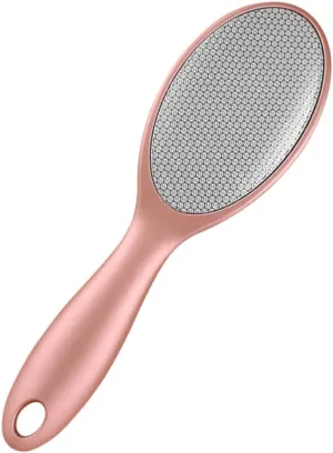 FRCOLOR 2pcs Ergonomic Foot Care Exfoliating Scrubber Tool Dual-Sided Rose Gold Pedicure File for Removal for Professional Home Use Foot Scrub Care Tool
