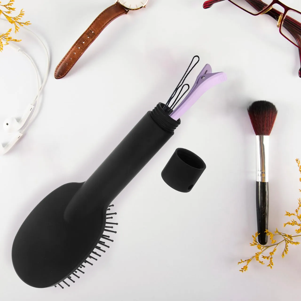 FRCOLOR 2pcs Hair Comb Box Storage Box Roller Comb Hair Brush Multifunction Plastic Storage for Money, Jewelry, Small Items