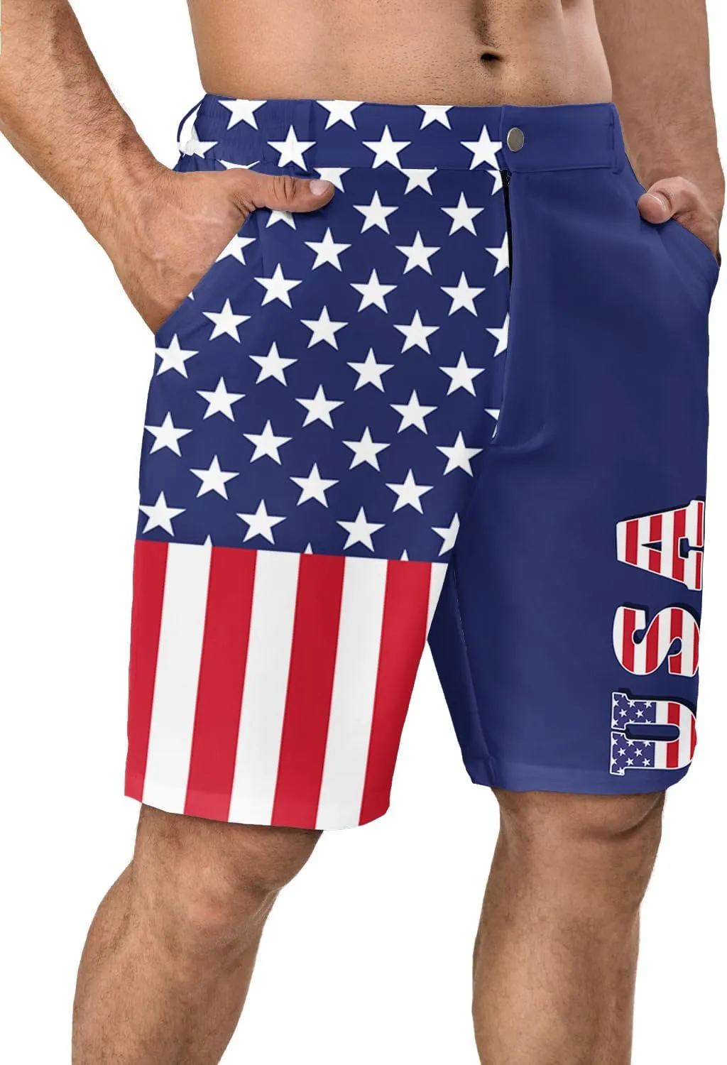 Funny Men's Golf Shorts Fun Work Polo Dress Short for Men Lightweight Quick Dry Multi-Pocket