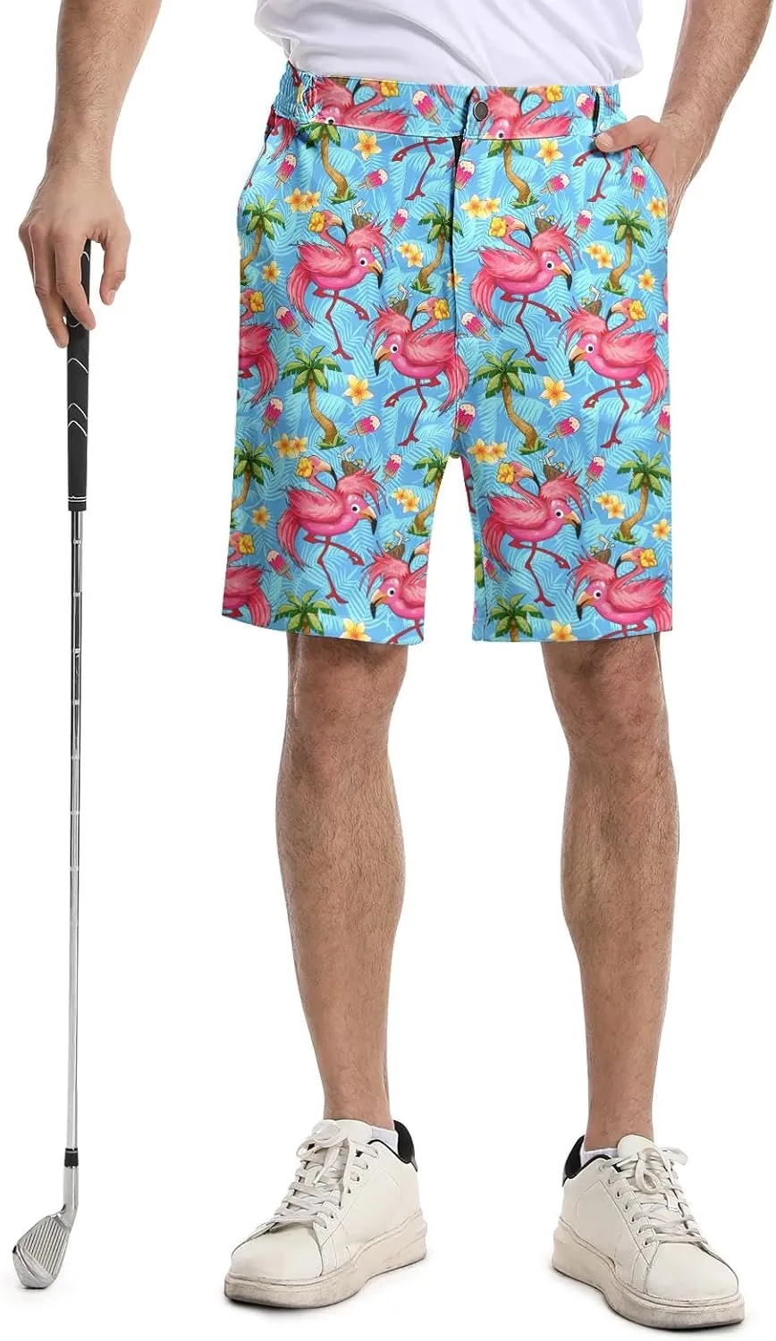 Funny Men's Golf Shorts Fun Work Polo Dress Short for Men Lightweight Quick Dry Multi-Pocket