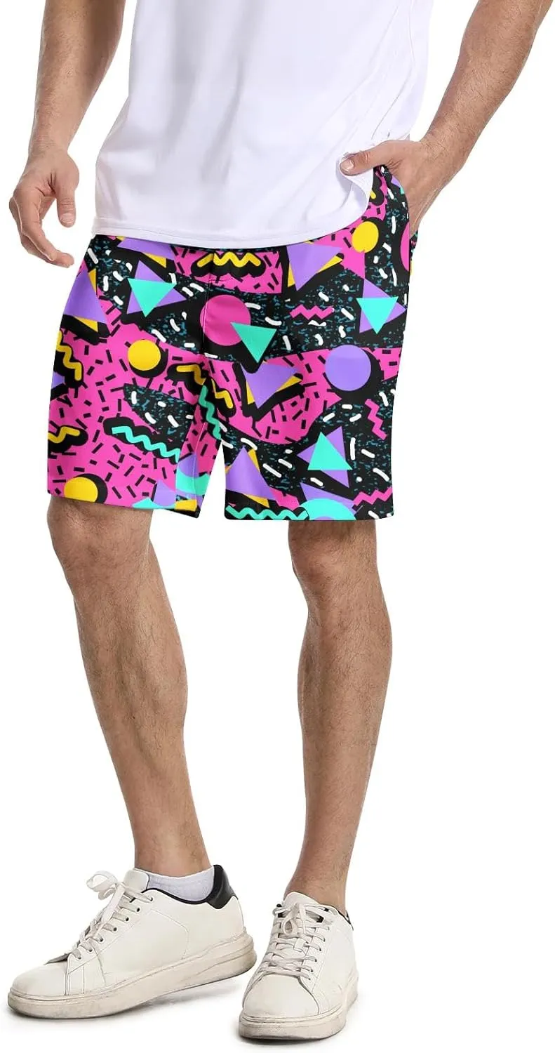 Funny Men's Golf Shorts Fun Work Polo Dress Short for Men Lightweight Quick Dry Multi-Pocket