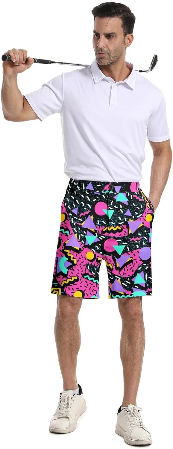 Funny Men's Golf Shorts Fun Work Polo Dress Short for Men Lightweight Quick Dry Multi-Pocket