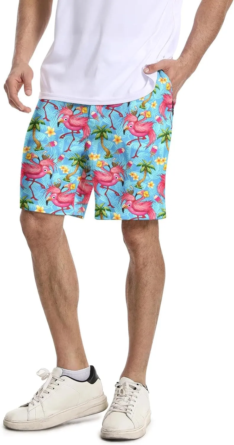 Funny Men's Golf Shorts Fun Work Polo Dress Short for Men Lightweight Quick Dry Multi-Pocket