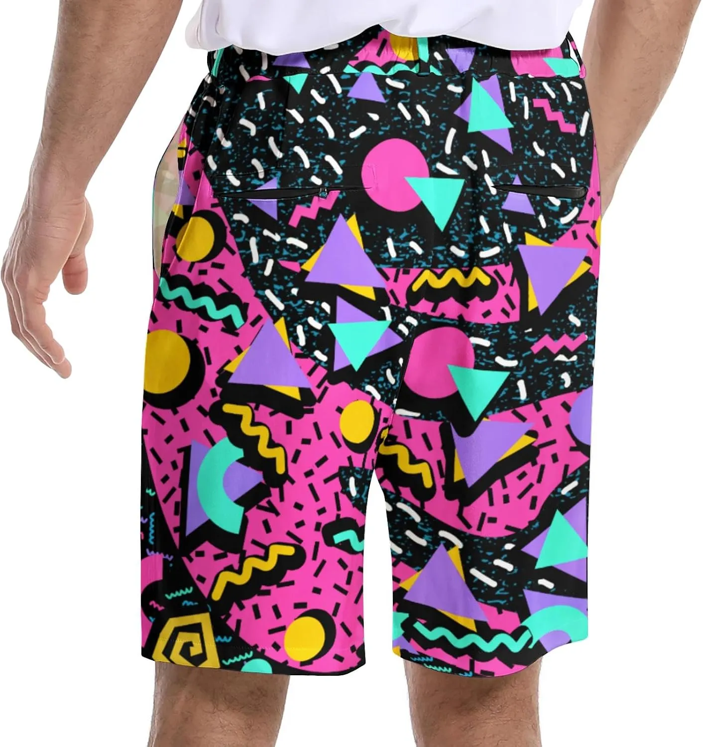 Funny Men's Golf Shorts Fun Work Polo Dress Short for Men Lightweight Quick Dry Multi-Pocket
