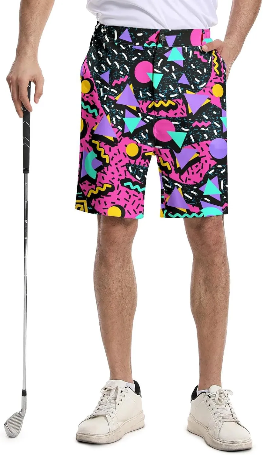 Funny Men's Golf Shorts Fun Work Polo Dress Short for Men Lightweight Quick Dry Multi-Pocket