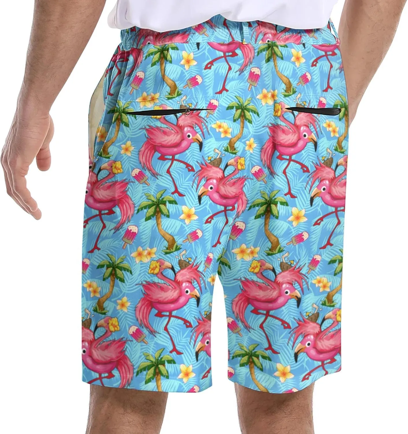 Funny Men's Golf Shorts Fun Work Polo Dress Short for Men Lightweight Quick Dry Multi-Pocket